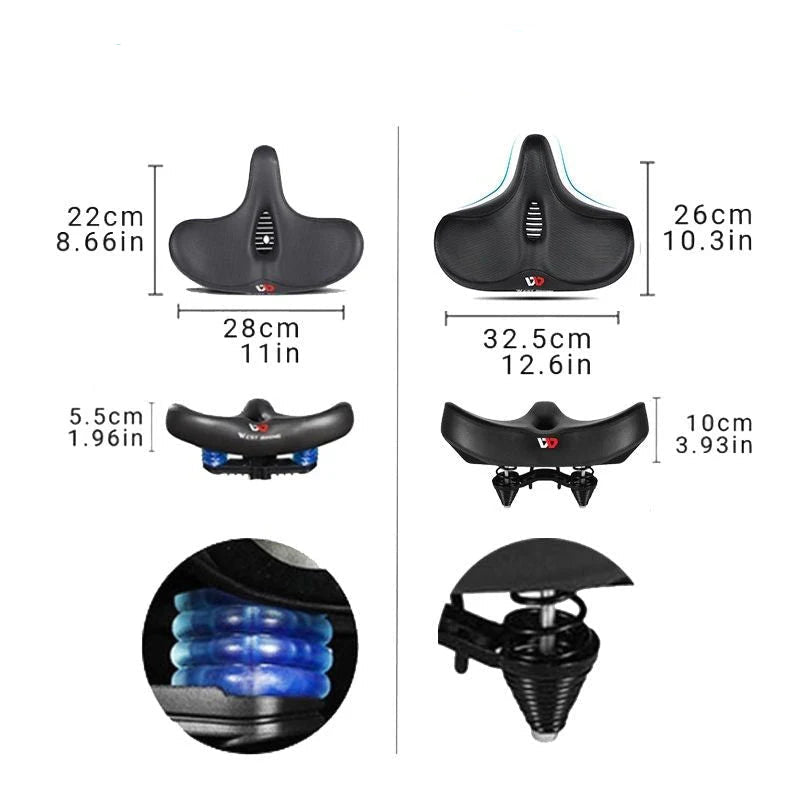 Breed Fietszadel – Schokabsorberend Ergonomisch Ontwerp