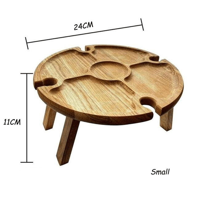 Portabottiglie da vino pieghevole in legno | Tavolino da vino per picnic