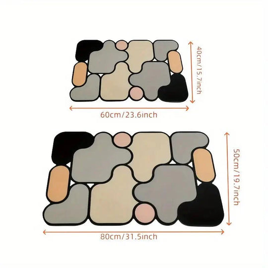 Antislip Creatieve Puzzel Aarde Badmat