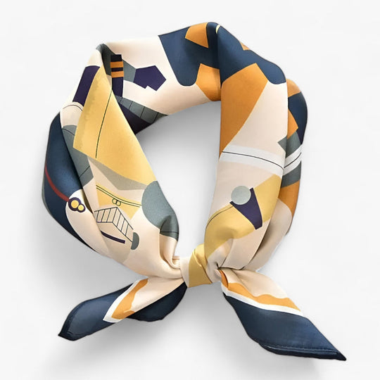 Satin Women's Scarf Square – Patterned Neck Scarf