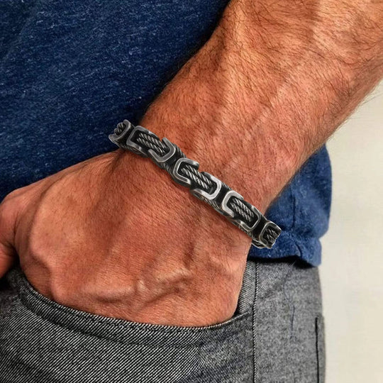Bracciale a maglie intrecciate da uomo | Gioiello in acciaio inossidabile