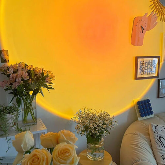 Lampada proiettore per tramonto | Luce d’atmosfera dorata ed estetica per la decorazione della stanza