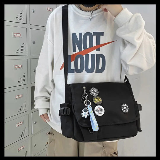 Nylon Crossbody Messenger Tas | Utility Schoudertas met Meerdere Vakken