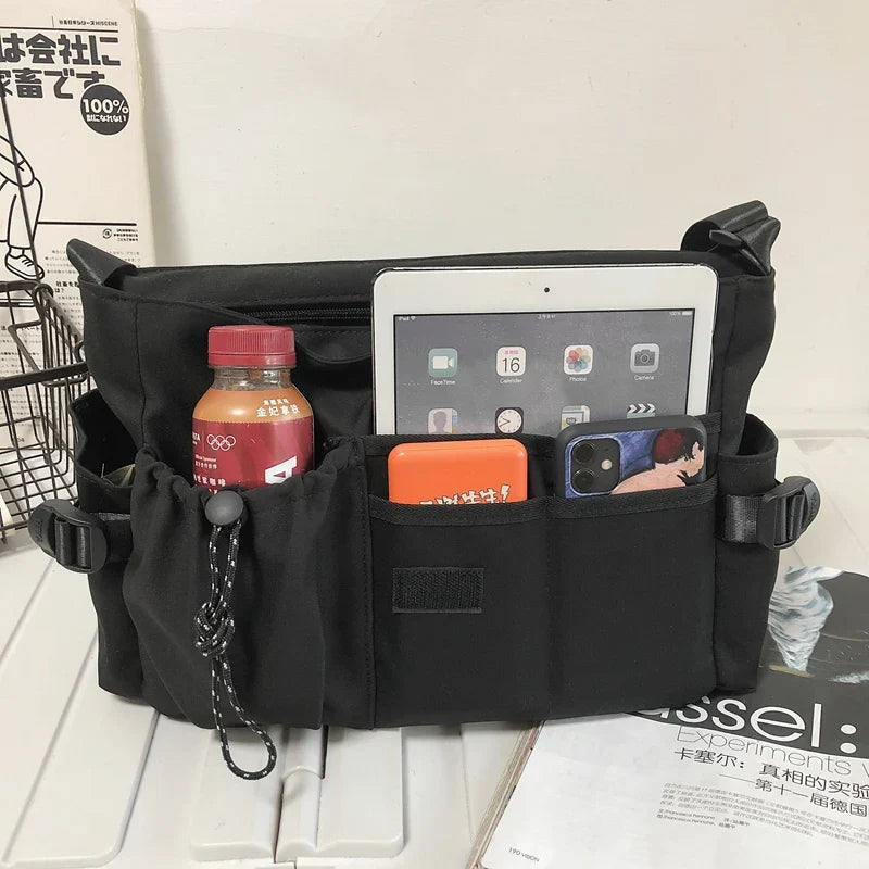 Nylon Crossbody Messenger Tas | Utility Schoudertas met Meerdere Vakken
