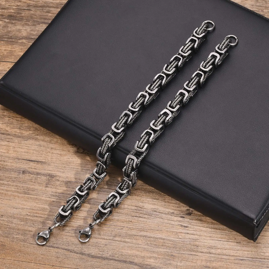 Bracciale a maglie intrecciate da uomo | Gioiello in acciaio inossidabile
