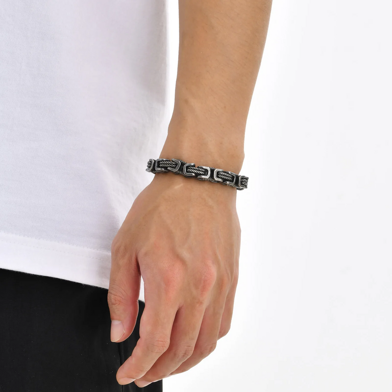 Geweven Schakel Armband voor Heren | Roestvrijstalen Sieraad