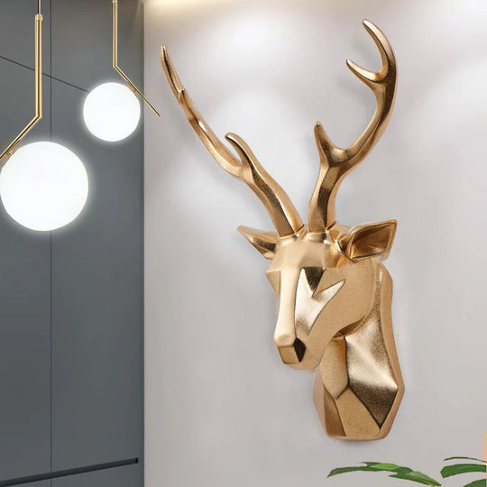 3D Hertenkop Muurdecoratie | Hars Dieren Sculptuur Kunst Accent
