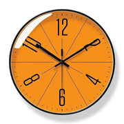 Modern Orange Wall Clock | Abstract Minimalist Silent Hands Home Decor