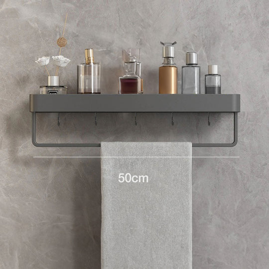 Modern Gray Bathroom Shelf | Wall-Mounted Shower Storage Organizer