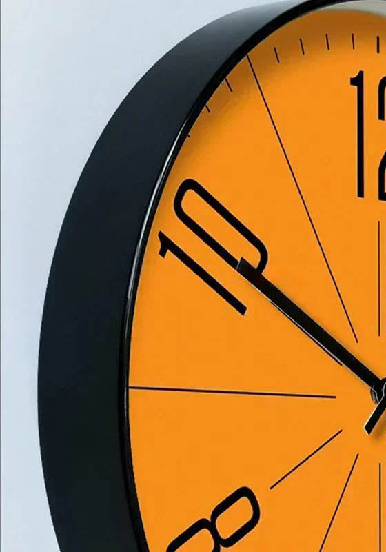 Modern Orange Wall Clock | Abstract Minimalist Silent Hands Home Decor