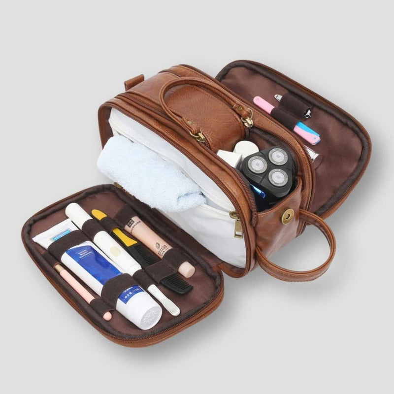 Travel Toiletry Bag | Multi-Compartment Portable Grooming and Shaving Bag