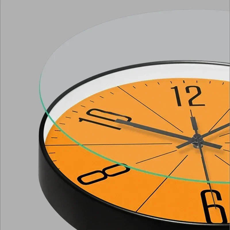 Modern Orange Wall Clock | Abstract Minimalist Silent Hands Home Decor