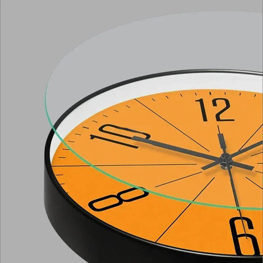 Modern Orange Wall Clock | Abstract Minimalist Silent Hands Home Decor