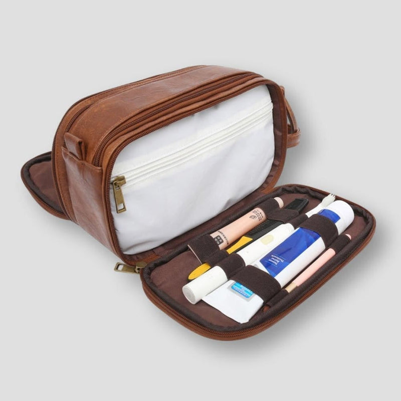 Travel Toiletry Bag | Multi-Compartment Portable Grooming and Shaving Bag