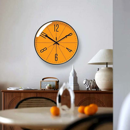 Modern Orange Wall Clock | Abstract Minimalist Silent Hands Home Decor