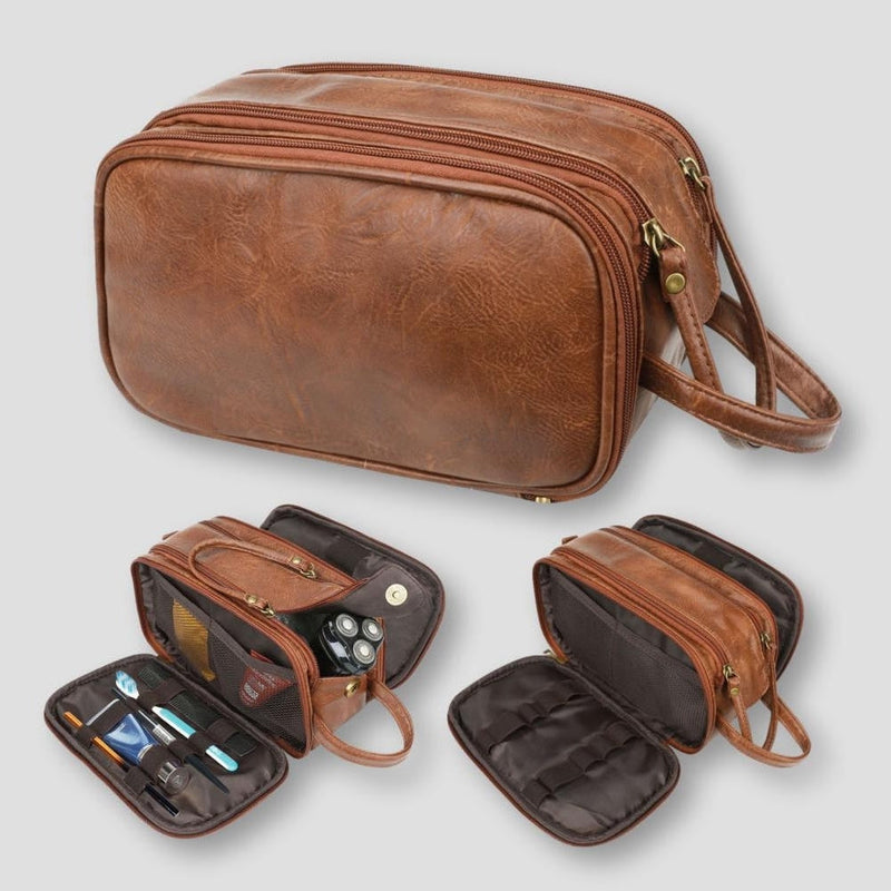 Travel Toiletry Bag | Multi-Compartment Portable Grooming and Shaving Bag