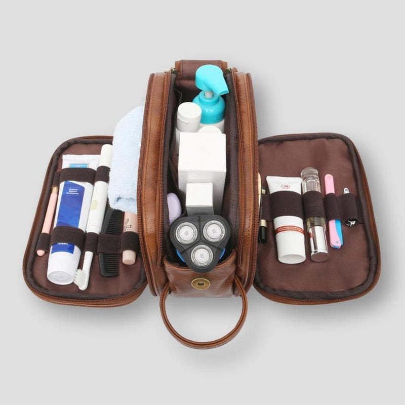 Travel Toiletry Bag | Multi-Compartment Portable Grooming and Shaving Bag