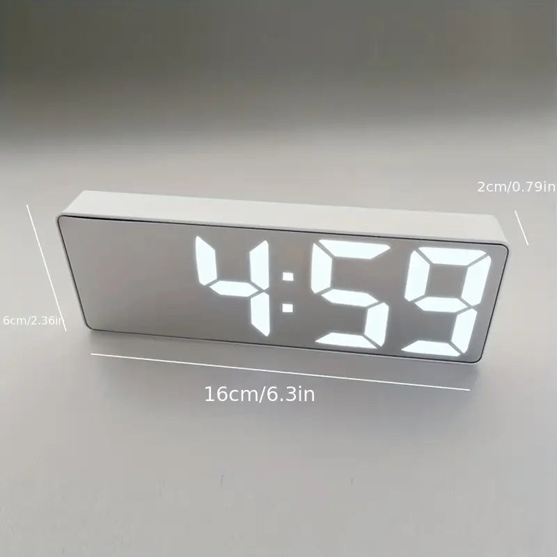 LED Mirror Alarm Clock | Voice-Controlled Clock with Power-Outage Memory