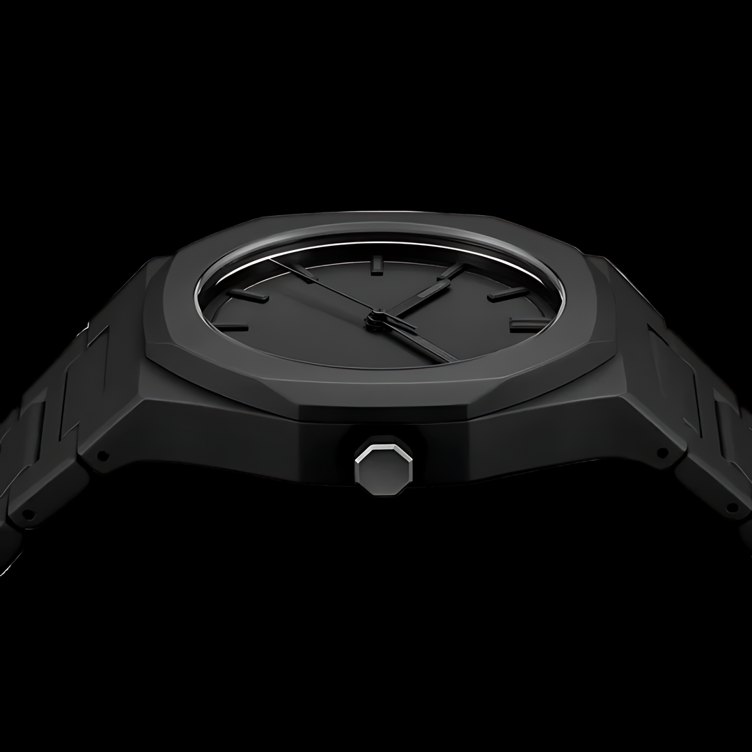 Zwart Analoog Horloge | Roestvrij Staal