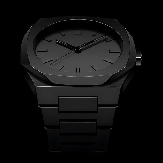 Zwart Analoog Horloge | Roestvrij Staal