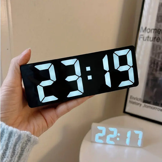LED Mirror Alarm Clock | Voice-Controlled Clock with Power-Outage Memory