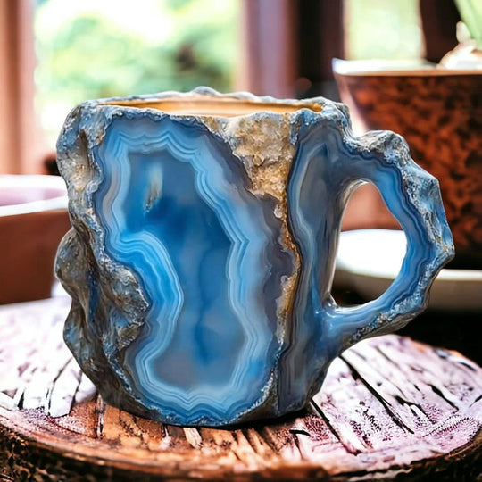 Keramische mok met agaatgeode-afwerking