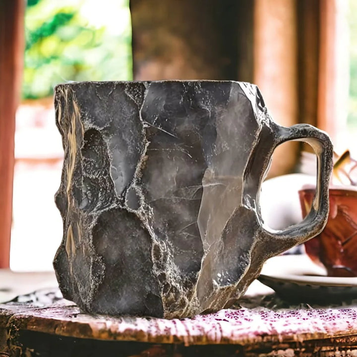 Keramische mok met agaatgeode-afwerking
