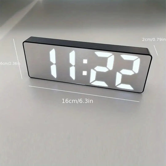 LED Mirror Alarm Clock | Voice-Controlled Clock with Power-Outage Memory