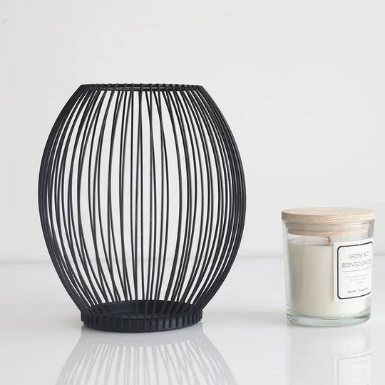Modern Metal Candle Holder Set | Geometric Table Ornament & Centerpiece