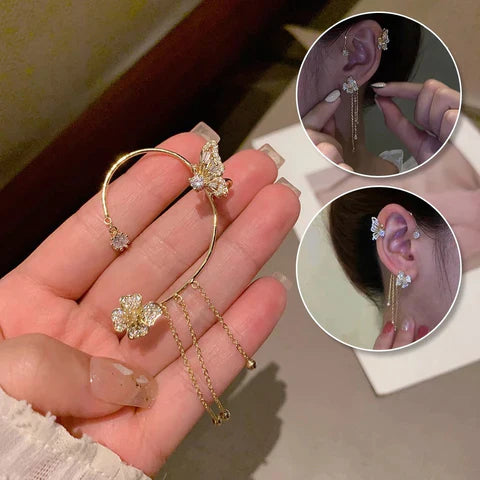 Sprankelende Vlinder Oorclips – Luxe Look zonder Oorpiercing