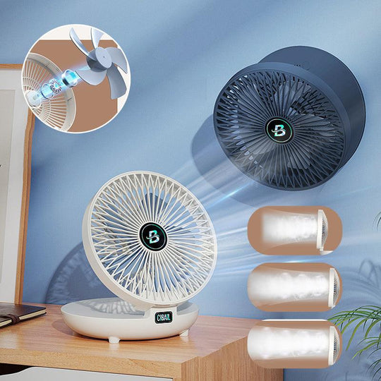 Mini Rechargeable Fan – Table & Wall, Wireless, Quiet