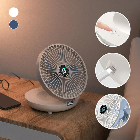 Mini Rechargeable Fan – Table & Wall, Wireless, Quiet