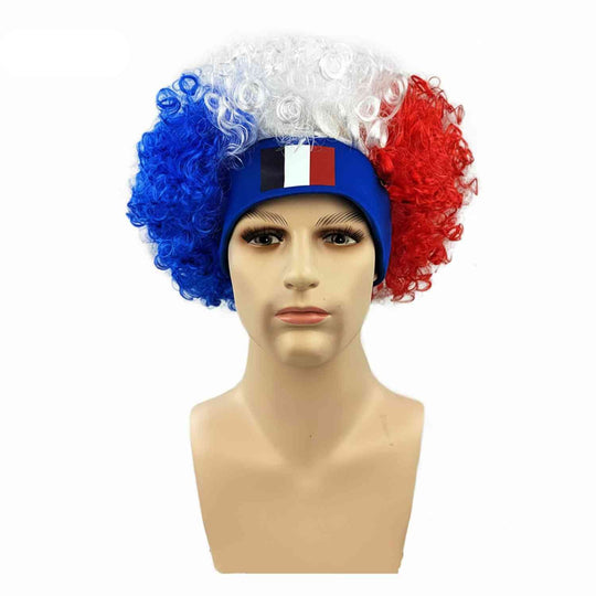 Parrucca da tifoso con fascia comoda – Accessorio da tifoso per i Mondiali