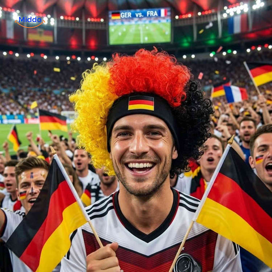 Parrucca da tifoso con fascia comoda – Accessorio da tifoso per i Mondiali