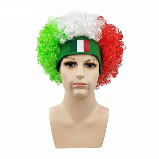Parrucca da tifoso con fascia comoda – Accessorio da tifoso per i Mondiali