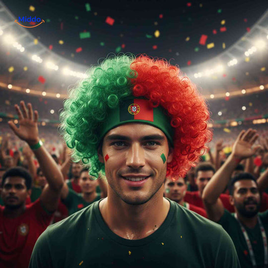 Parrucca da tifoso con fascia comoda – Accessorio da tifoso per i Mondiali