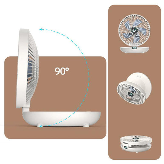 Mini Rechargeable Fan – Table & Wall, Wireless, Quiet