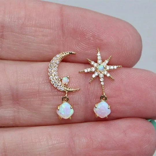 Orecchini con luna e stelle