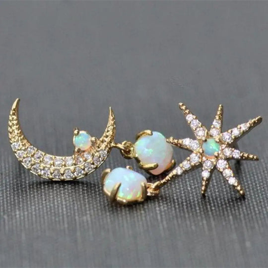 Orecchini con luna e stelle