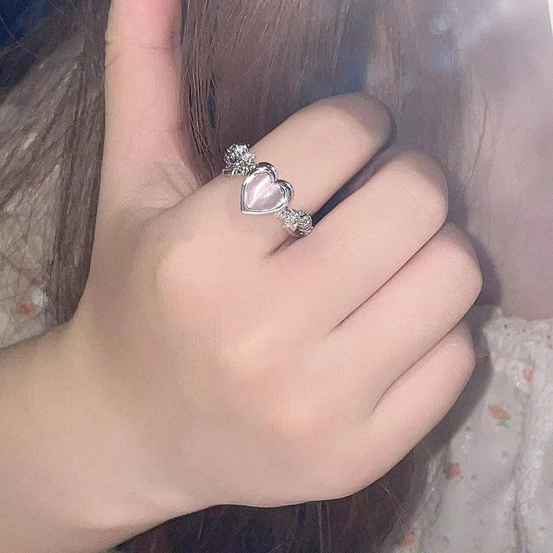 Anello a cuore regolabile con effetto antiossidante