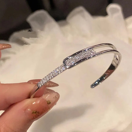 Open Armband van 925 Sterling Zilver met Zirkonia – Tijdloze Glans, Zonder Gedoe