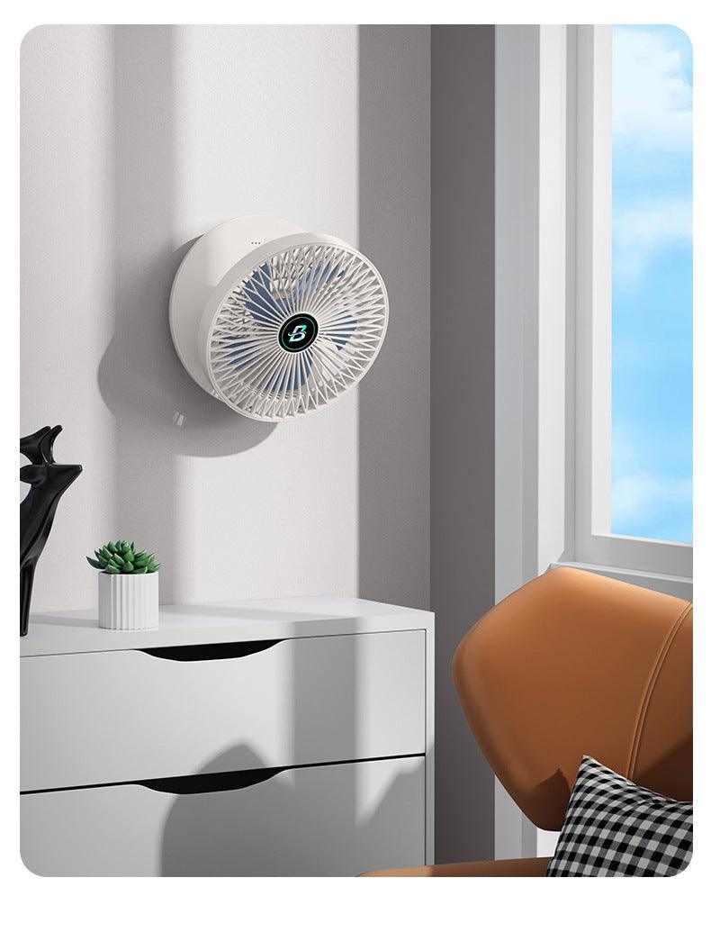 Mini Rechargeable Fan – Table & Wall, Wireless, Quiet