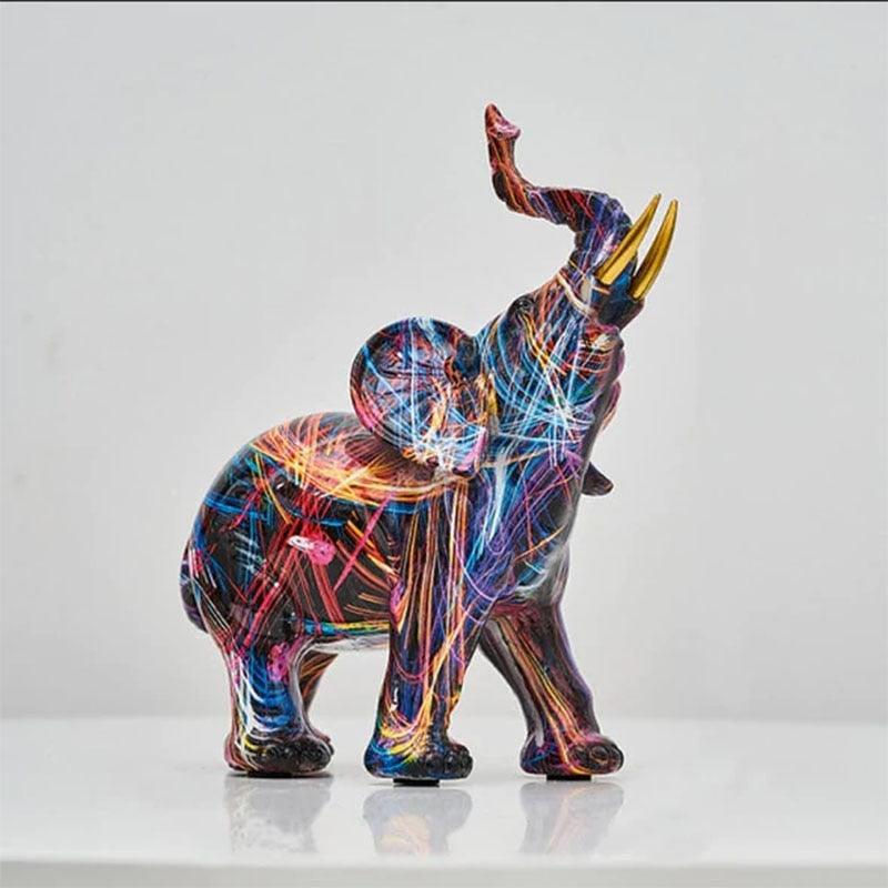 Gekleurde Olifant Sculptuur