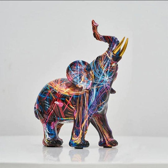 Gekleurde Olifant Sculptuur