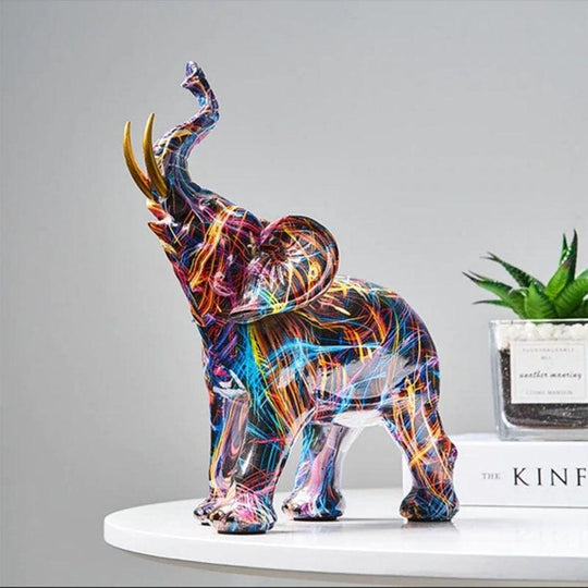 Gekleurde Olifant Sculptuur