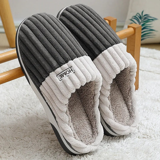 Gezellige Gestreepte Pantoffels voor Heren | Winter