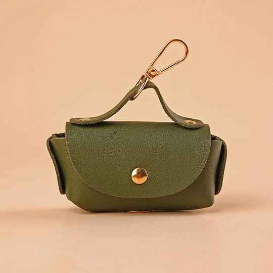 Stylish Faux Leather Pet Waste Bag Holder – Portable &amp; Practical