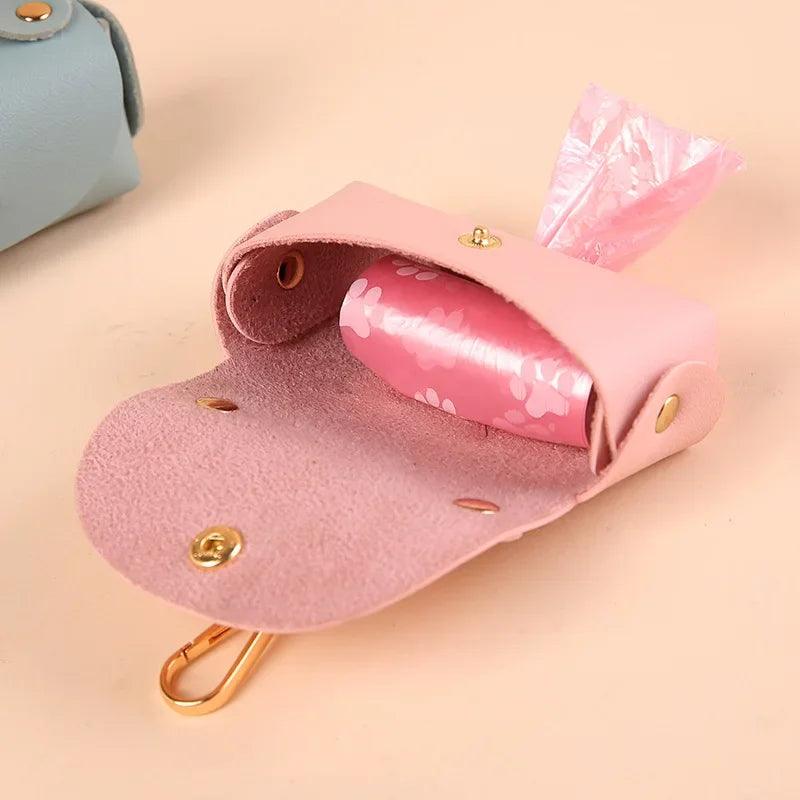 Stylish Faux Leather Pet Waste Bag Holder – Portable &amp; Practical