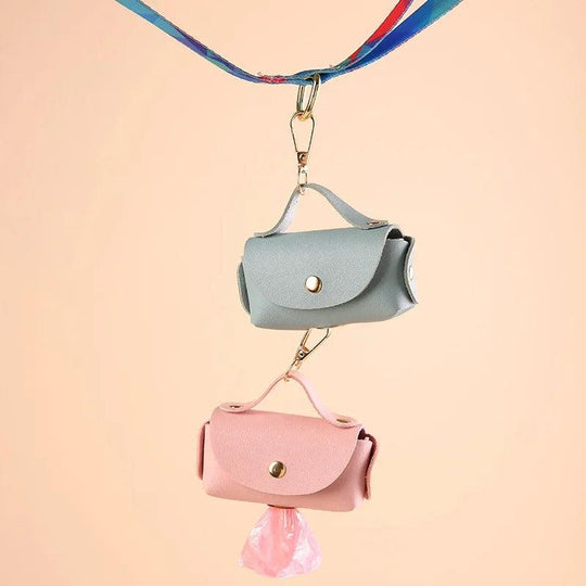 Stylish Faux Leather Pet Waste Bag Holder – Portable &amp; Practical