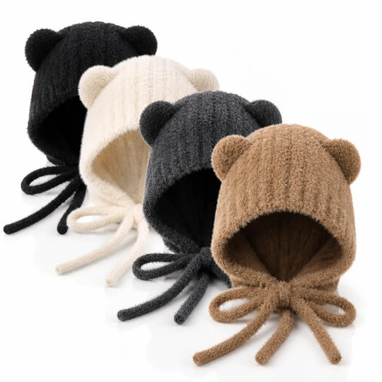 Capuchonmuts Gebreid – met Pluche Dierenoren